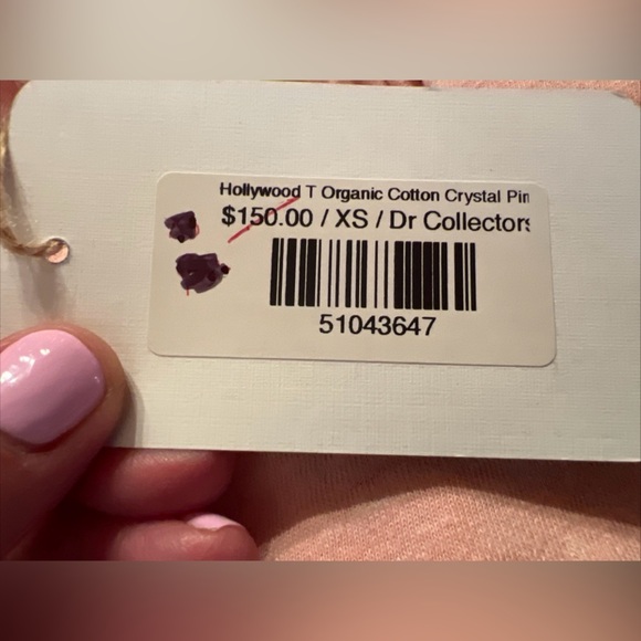 NWT Dr. Collectors Teddy Forever Hollywood T crystal pink sz XS oversized Cali - Picture 6 of 11